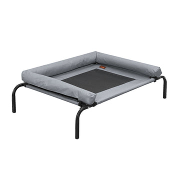 PaWz Heavy Duty Pet Bed Bolster Trampoline Dog Puppy Cat Hammock Mesh M Grey PaWz